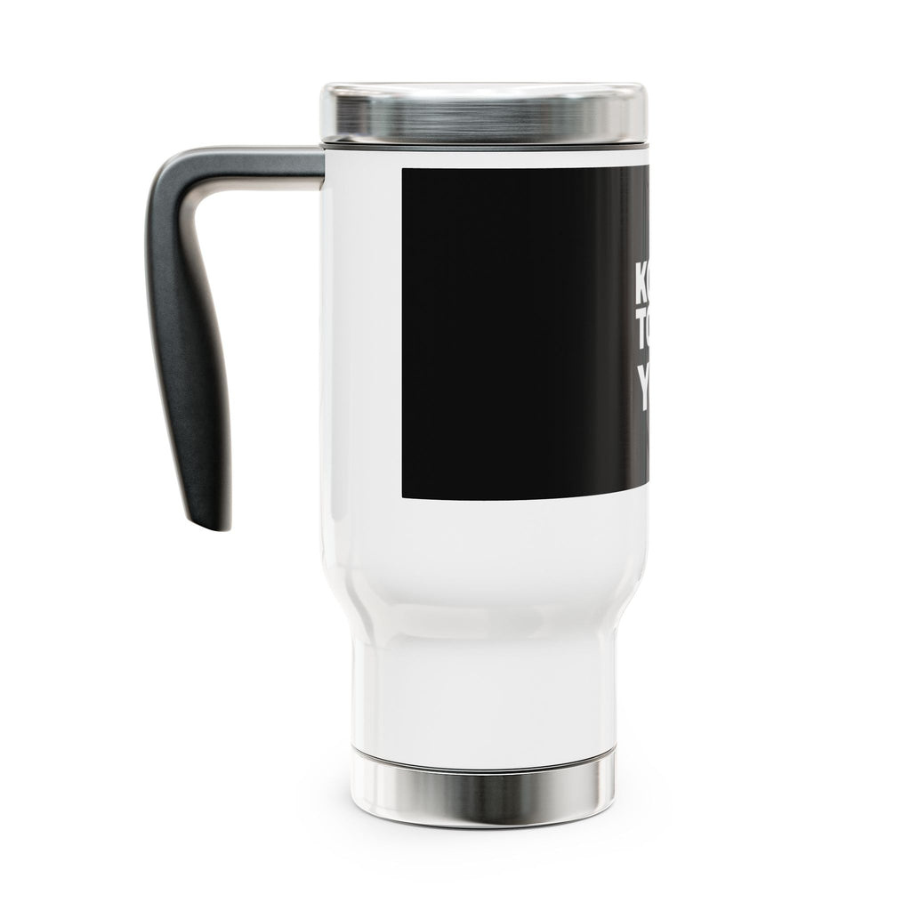 FOUNDERS _ Black 14oz Stainless Travel Mug – Insulated Handle Coffee Tumbler