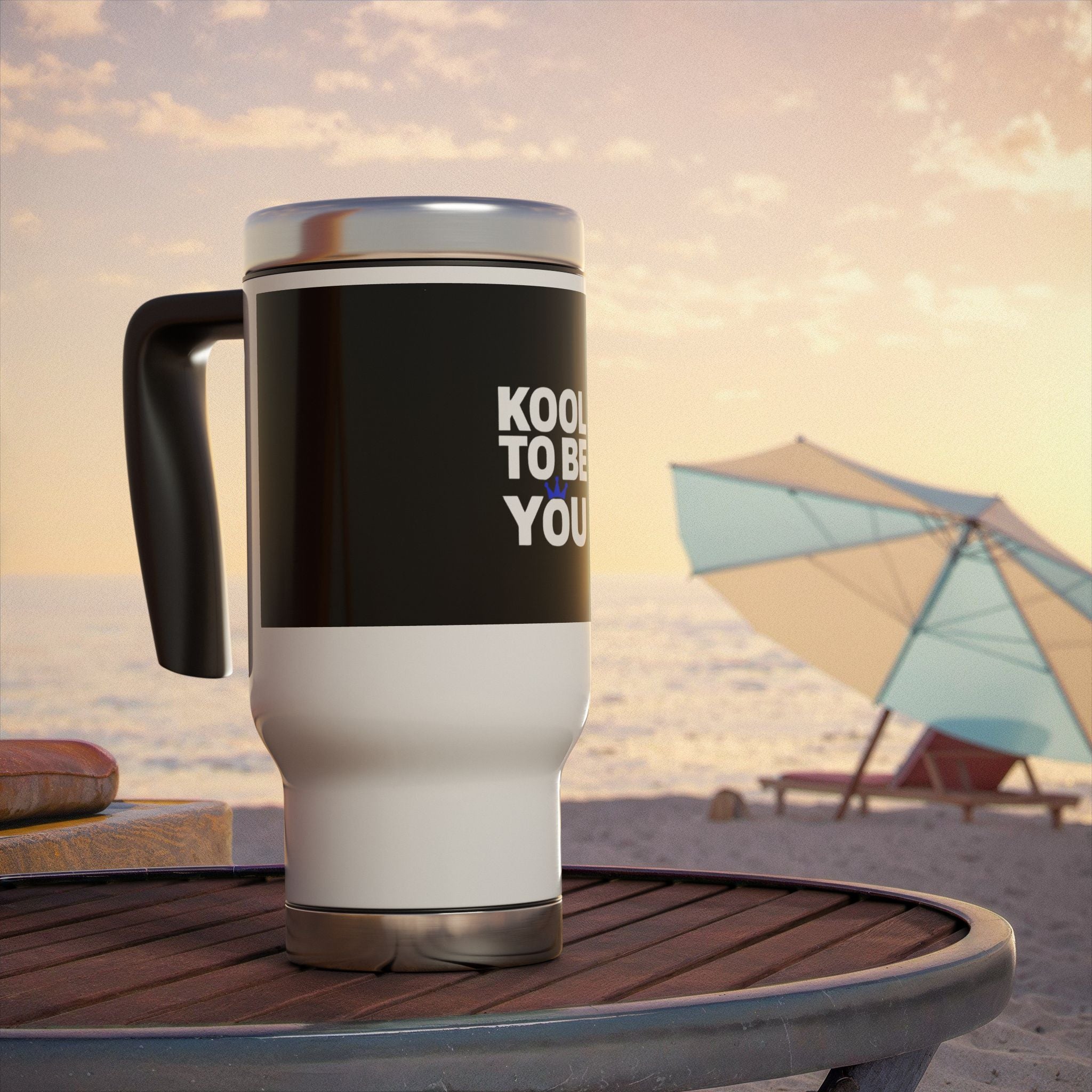FOUNDERS _ Black 14oz Stainless Travel Mug – Insulated Handle Coffee Tumbler