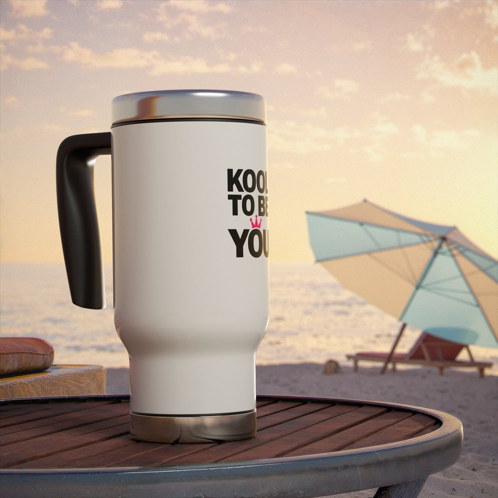 KTBY  14oz Stainless Travel Mug – Insulated Handle Coffee Tumbler-White