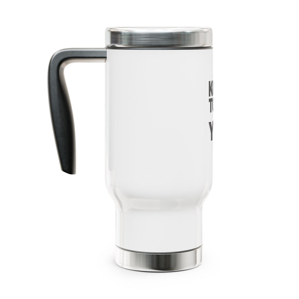 KTBY  14oz Stainless Travel Mug – Insulated Handle Coffee Tumbler-White