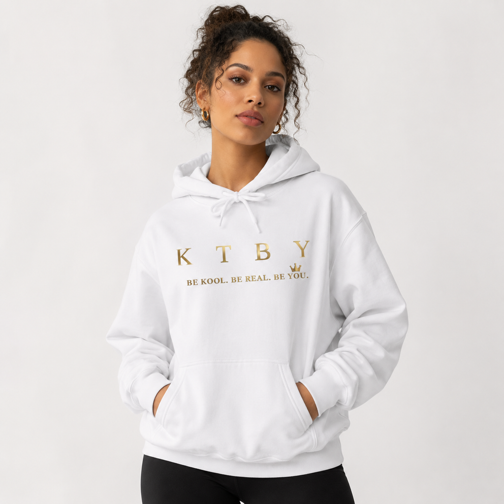 Signature Hoodie – White (Gold Logo)