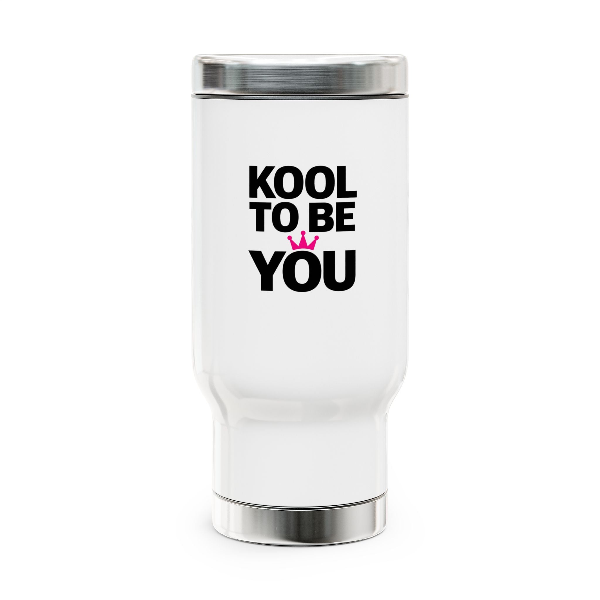 KTBY  14oz Stainless Travel Mug – Insulated Handle Coffee Tumbler-White